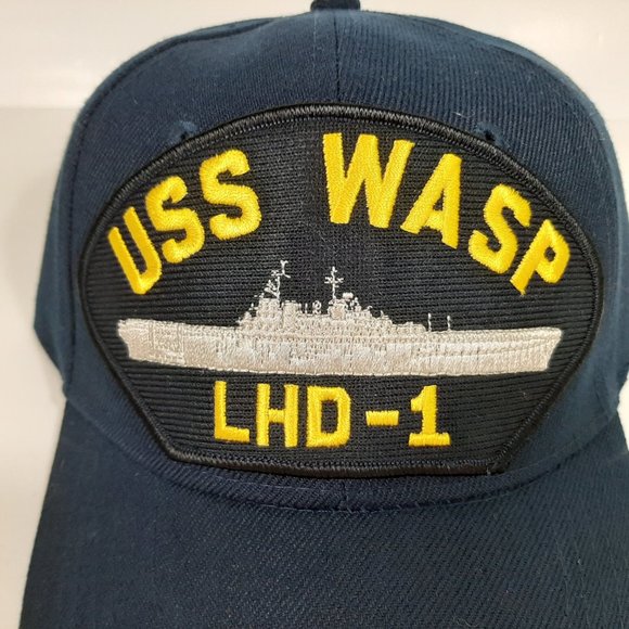 U.S. Navy USS Wasp LHD-1 Men's Hat Cap Navy Blue - Picture 2 of 3